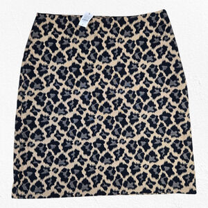 Talbots Animal Print Mid Rise Straight Mob Wife Knee Length Skirt Size 4 Petite